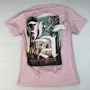 RGSTR Womens Pink LA Cherub Graphic Short Sleeve T-Shirt Small RN 162282